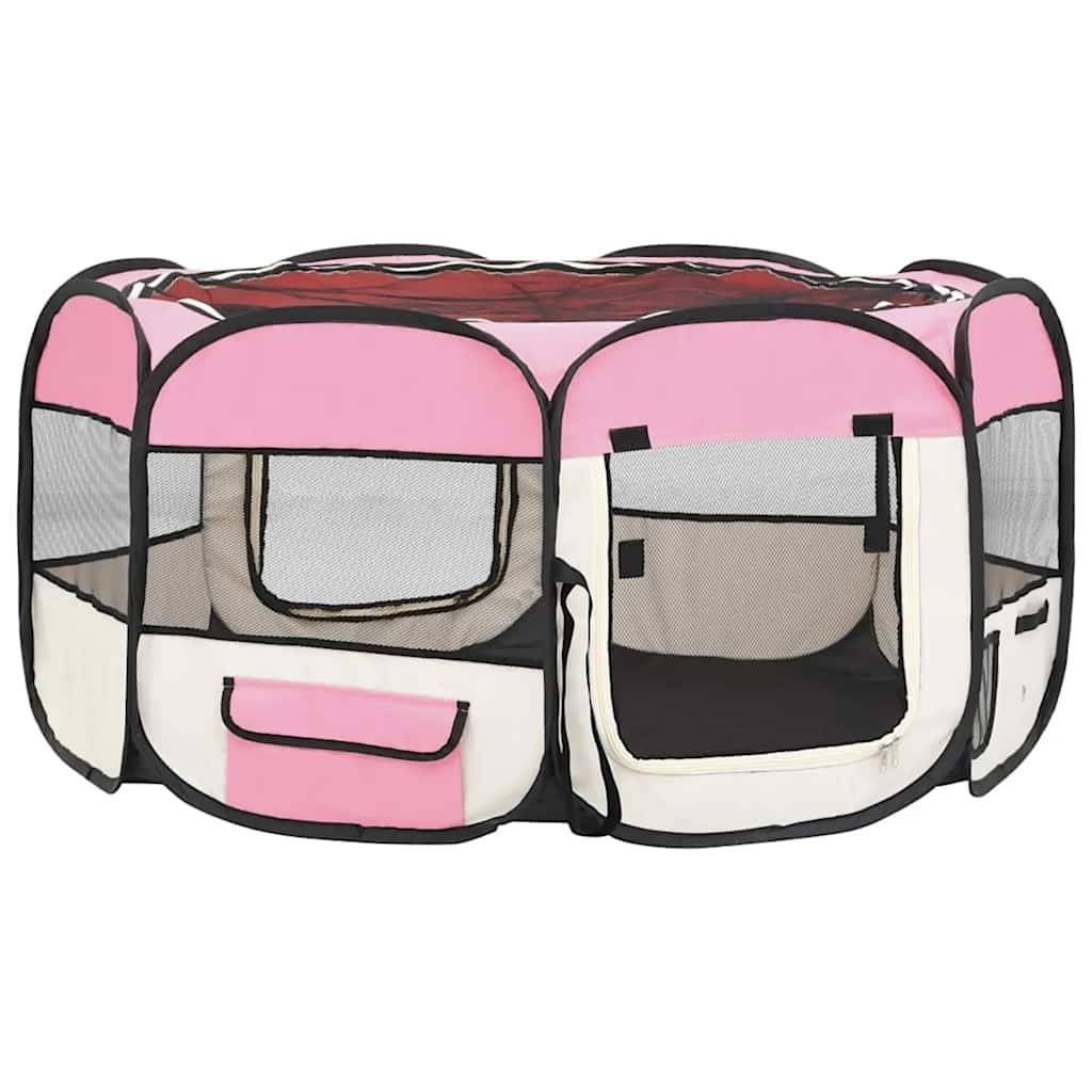 Vidaxl - Parc pliable pour chien avec sac de transport Rose 145x145x61cm vidaXL 171012 - Image 7