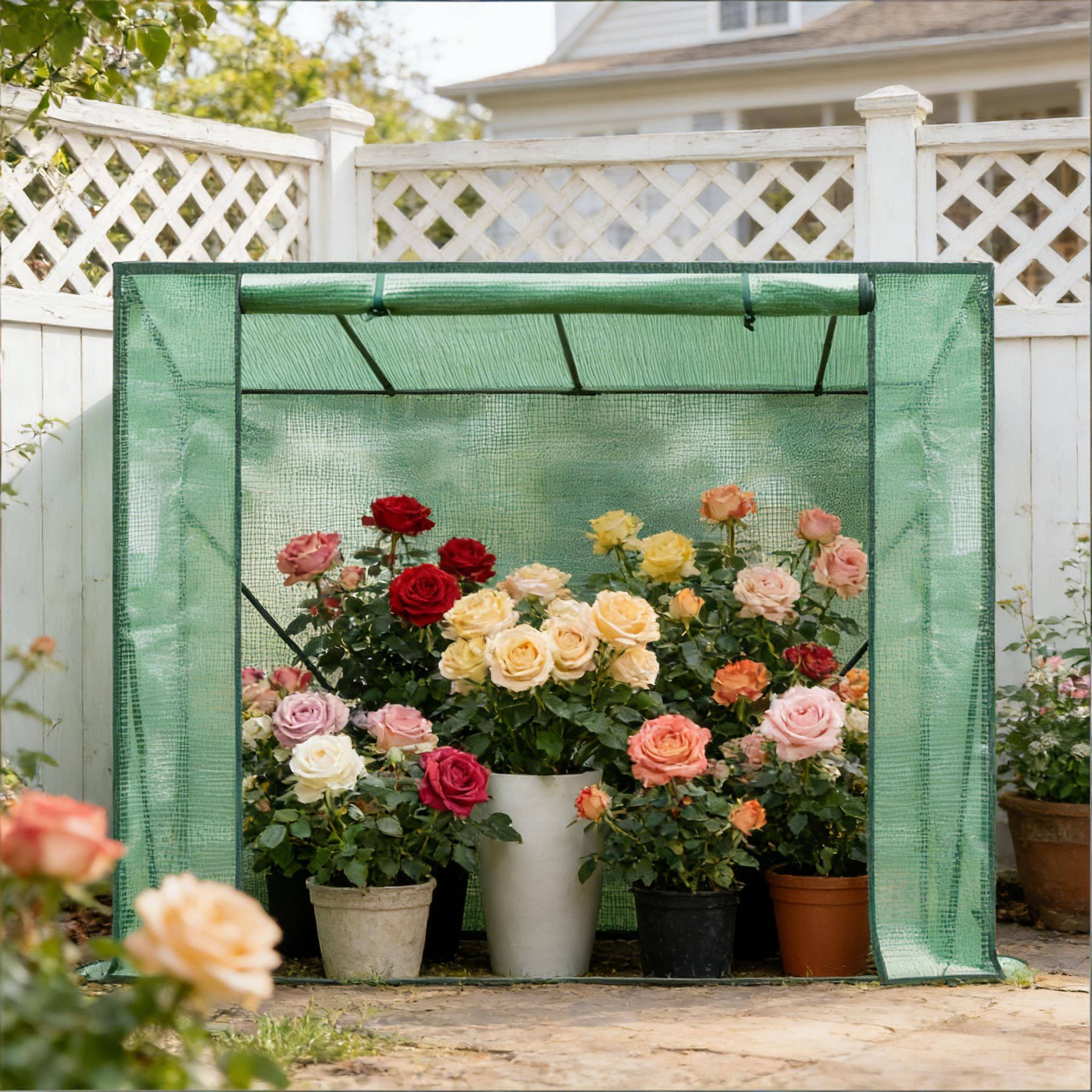Serre de jardin pour tomates bâche PE renforcée acier protection hivernage 200x77x169 cm - ComfortXL Outdoor Living