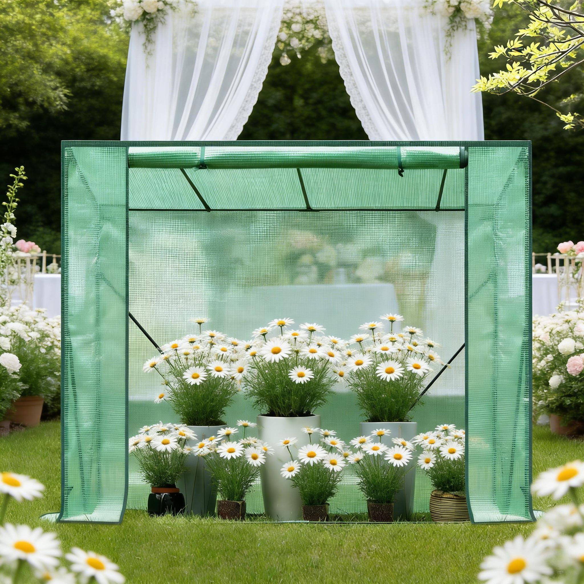 Serre de jardin pour tomates bâche PE renforcée acier protection hivernage 200x77x169 cm - ComfortXL Outdoor Living - Image 2