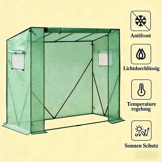 Serre de jardin pour tomates bâche PE renforcée acier protection hivernage 200x77x169 cm - ComfortXL Outdoor Living - Image 4