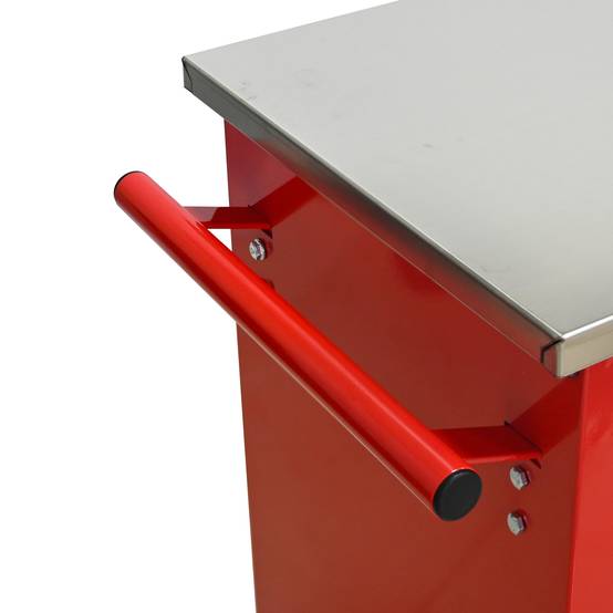 Servante Atelier Roulante Acier 4 Tiroirs Verrouillables Garage Bricolage Rouge Noir - ComfortXL Outdoor Living - Image 8