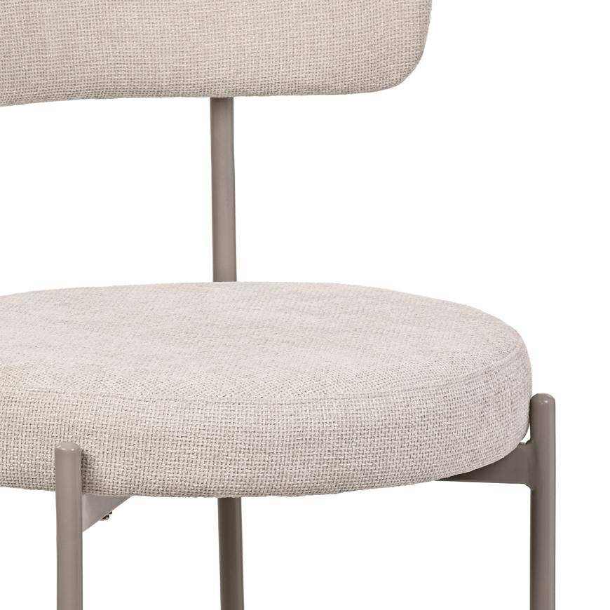 Sicaan Lot de 2 chaises Contemporaines GABY en Tissu Chenille Beige - Image 4