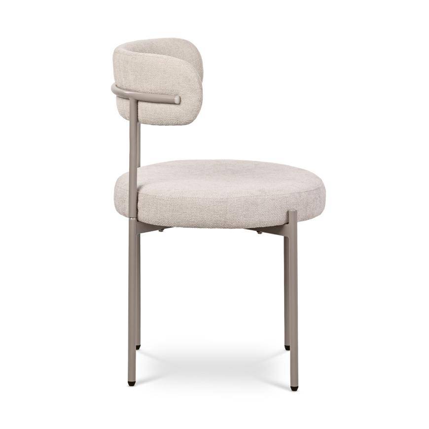 Sicaan Lot de 2 chaises Contemporaines GABY en Tissu Chenille Beige - Image 5