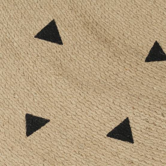 Tapis Rond en Jute Artisanal Imprimé Triangles pour Décoration Moderne Noir 120 cm – ComfortXL Outdoor Living - Image 4
