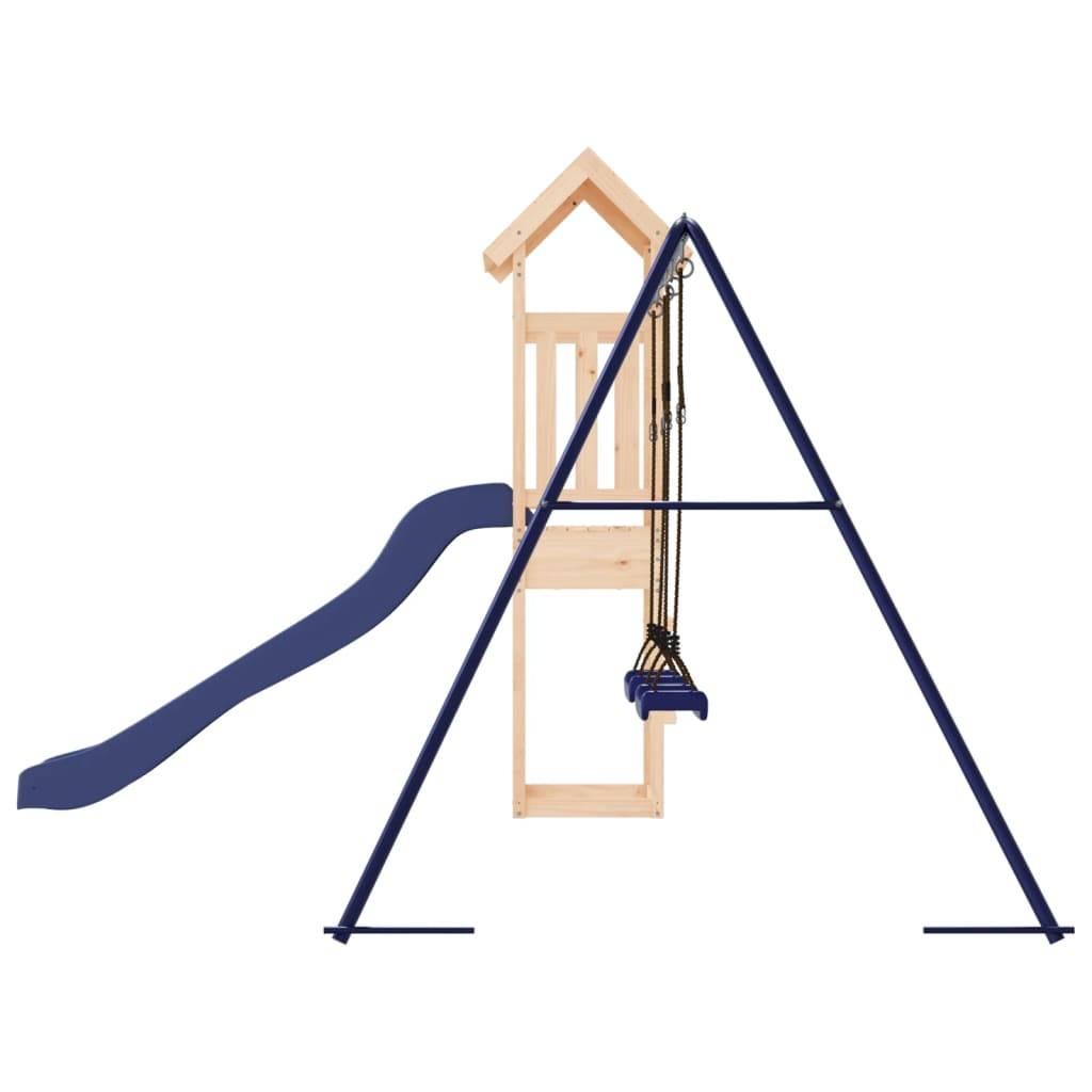 Helloshop26 - Aire de jeux d'extérieur balançoires toboggan portiques robuste jeux jardin 308 x 321 x 207 cm bois de pin massif - Imagen 5