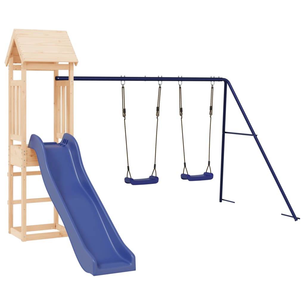 Helloshop26 - Aire de jeux d'extérieur balançoires toboggan portiques robuste jeux jardin 308 x 321 x 207 cm bois de pin massif - Imagen 1