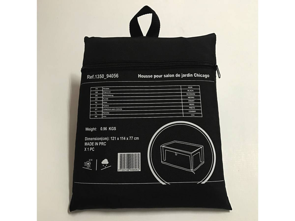 Habitat Et Jardin - Housse De Protection Pour Salon De Jardin - 121 X 114 X 77 Cm - Noir -habitat Et Jardin - Imagen 3