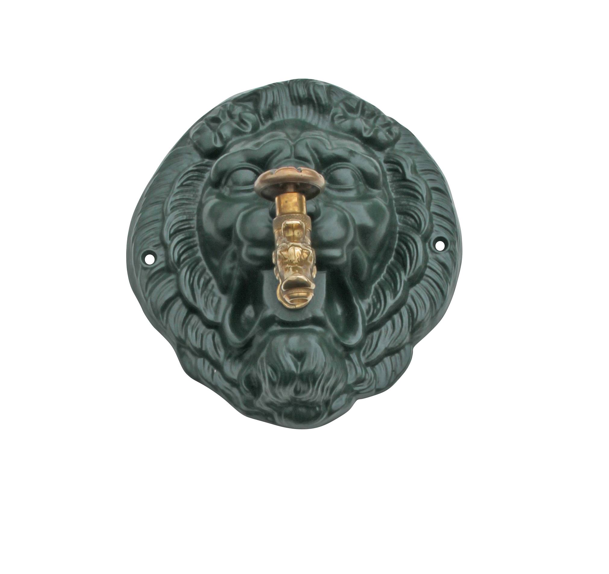 Fontaine coquille au lion vert 6009 avec robinet colvert Dommartin H. 54cm X L. 38cm - Imagen 3
