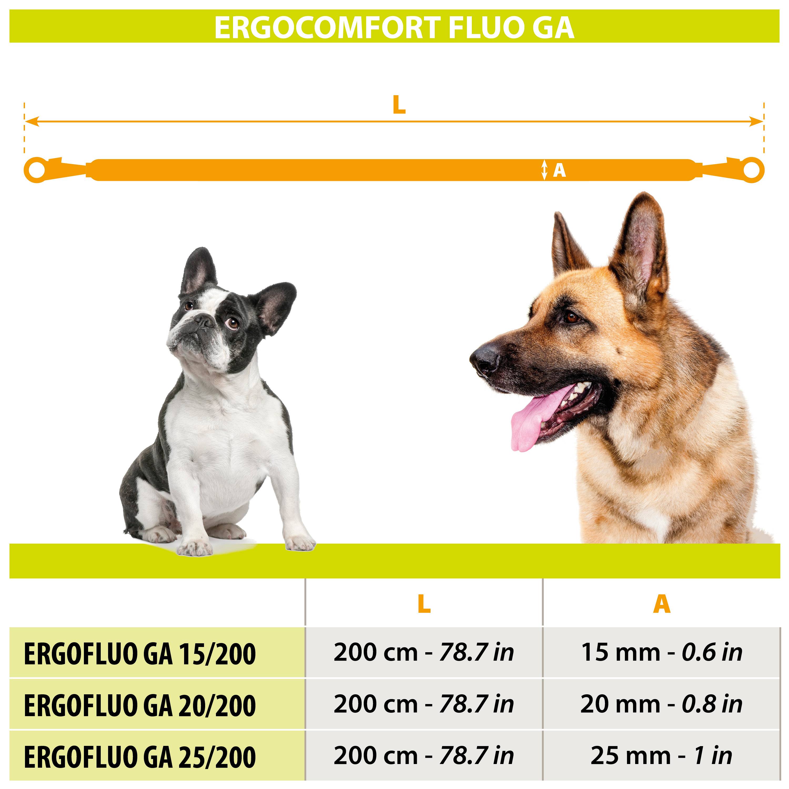 Ferplast - Ferplast Laisse pour chien Ferplast ERGOFLUO, Laisse de dressage pour chien taille grande, Poignée Rembourrée, Mousqueton en métal. Longueur réglable. - Imagen 2