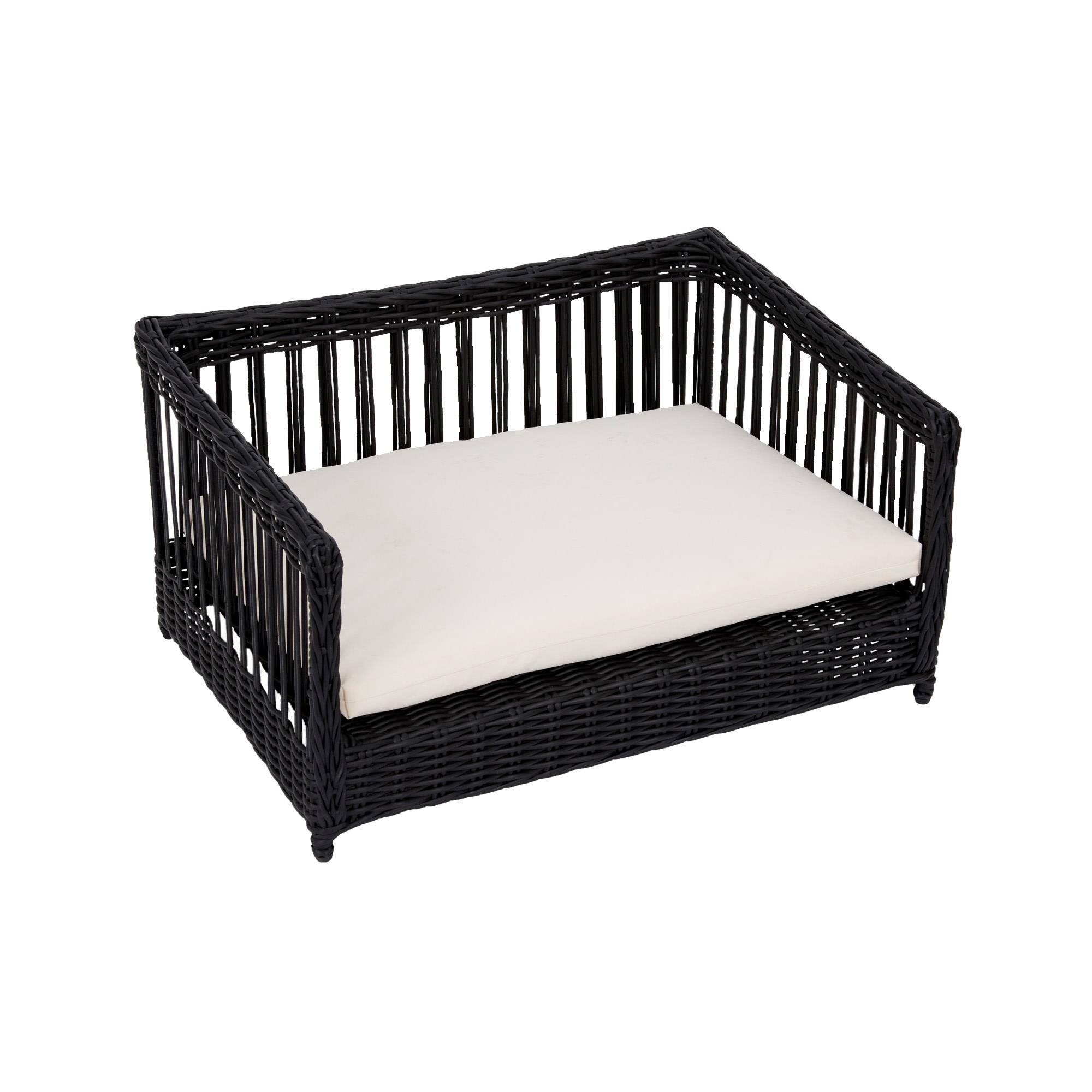Canapé en rotin pour chat ou chien avec coussin amovible et lavable - Image 4