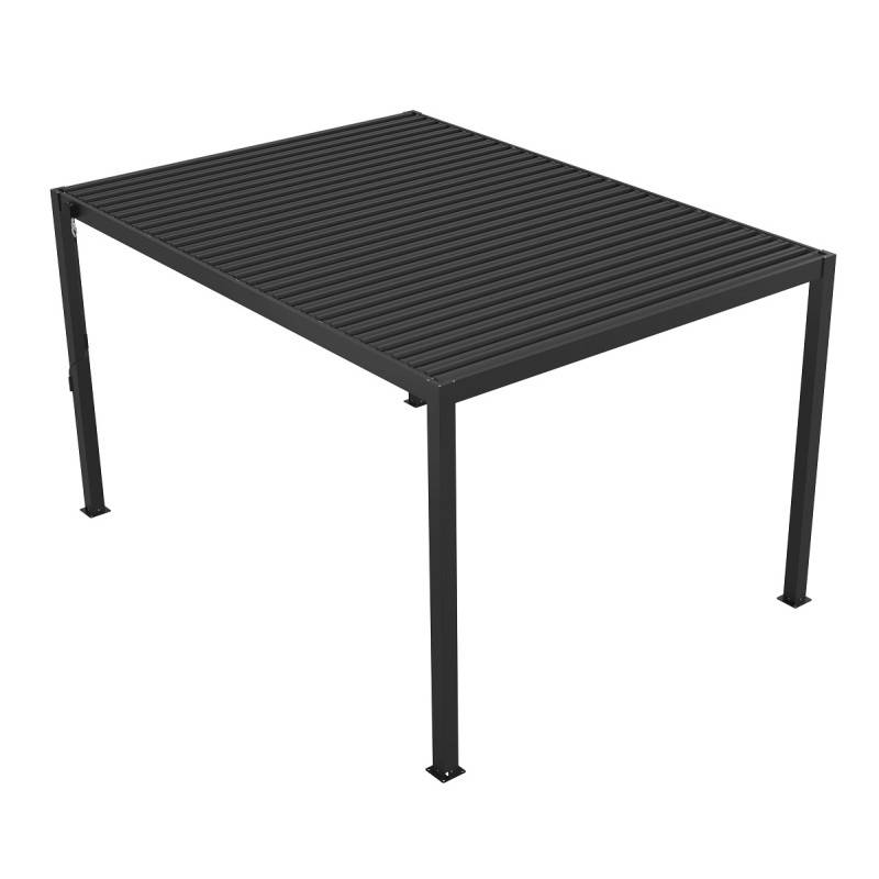 Pergola bioclimatique autoportante 12m² aluminium anthracite lames doubles X-Metal - Image 7