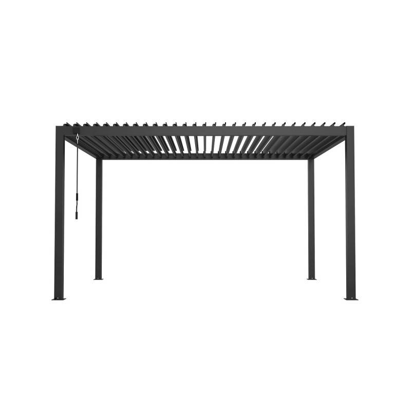 Pergola bioclimatique autoportante 12m² aluminium anthracite lames doubles X-Metal - Image 5