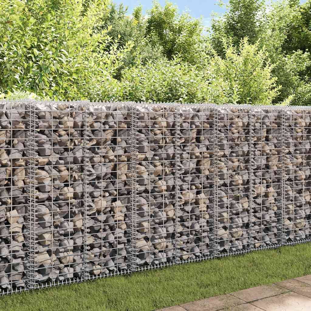 Mur à gabion avec couvercles Acier galvanisé Argenté 20 x 20 x 100 cm - PANGIVO - Image 1
