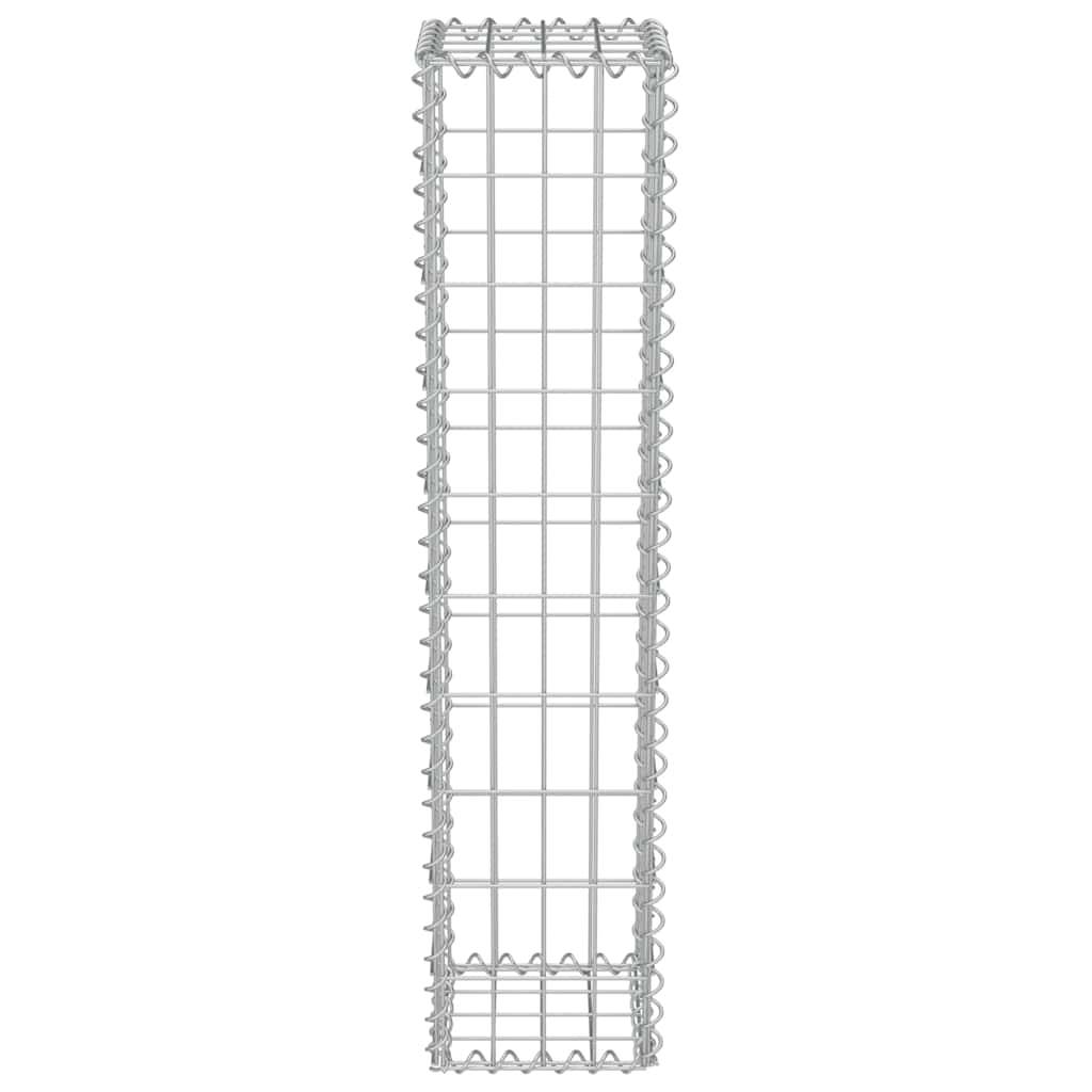 Mur à gabion avec couvercles Acier galvanisé Argenté 20 x 20 x 100 cm - PANGIVO - Image 5