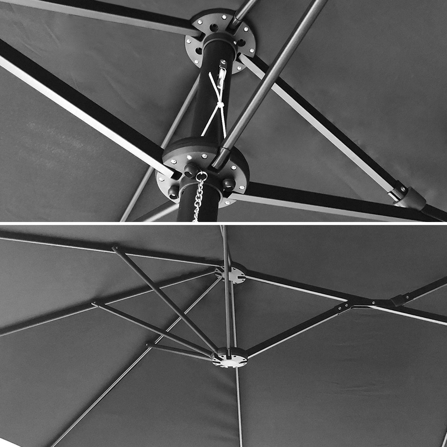 Parasol double 2x4m LINAI gris - HAPPY GARDEN - Imagen 5