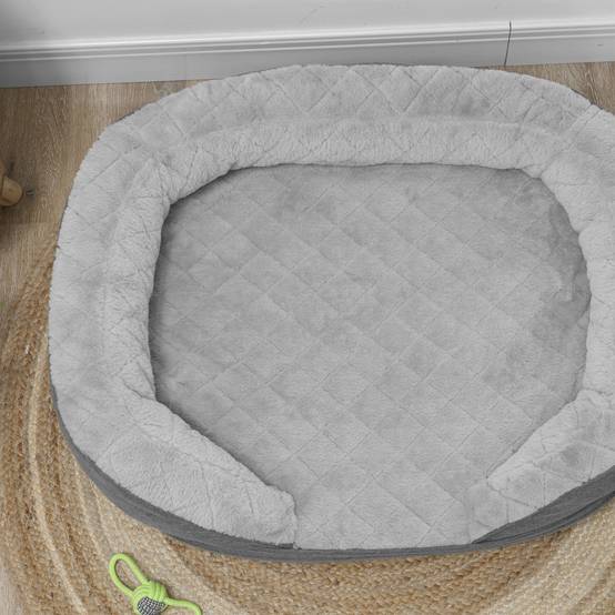 Canapé pour Chien et Chat Déhoussable Lit pour Animaux avec Pieds en Bois 90x78 cm Gris - ComfortXL Outdoor Living - Image 10