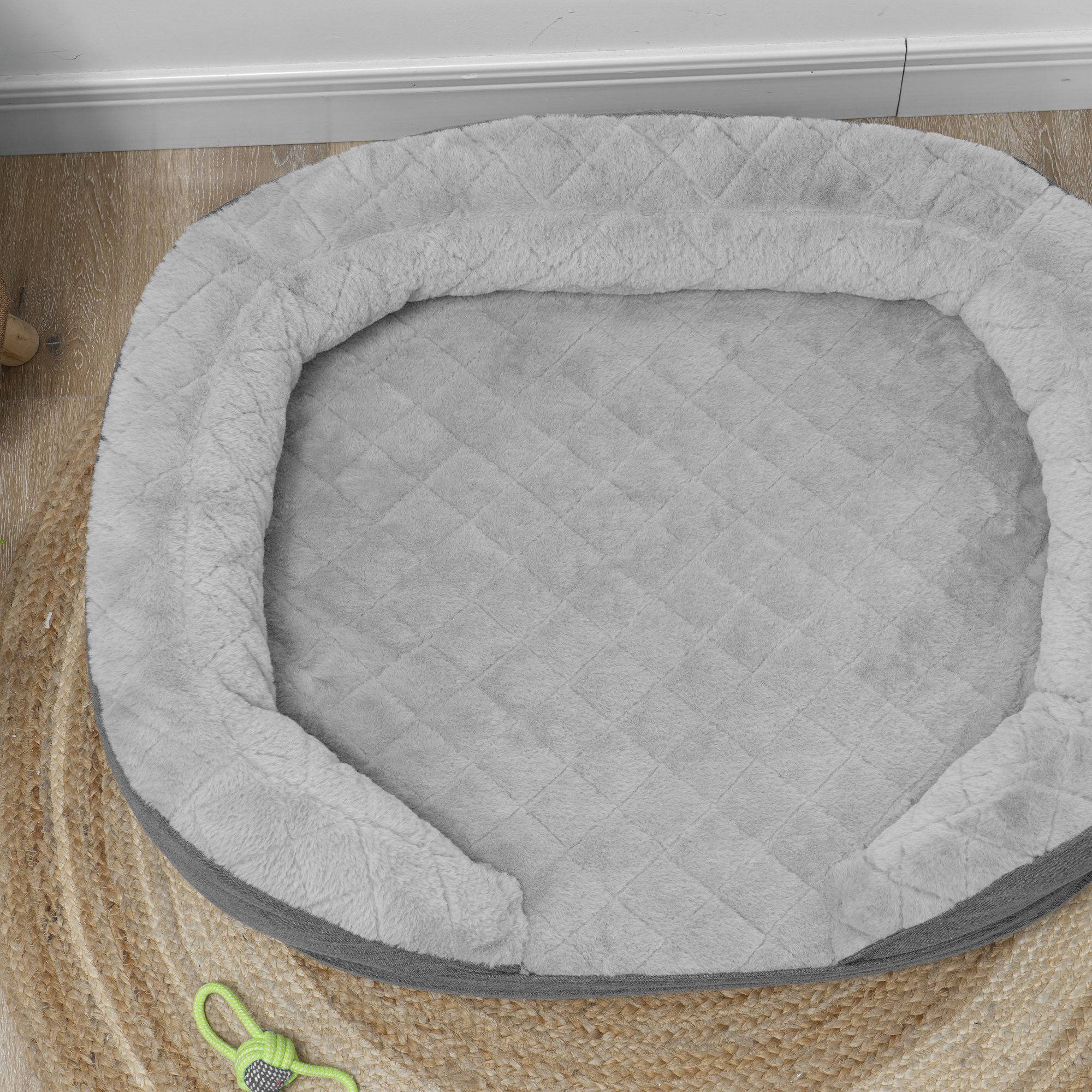 Canapé pour Chien et Chat Déhoussable Lit pour Animaux avec Pieds en Bois 90x78 cm Gris - ComfortXL Outdoor Living - Image 10