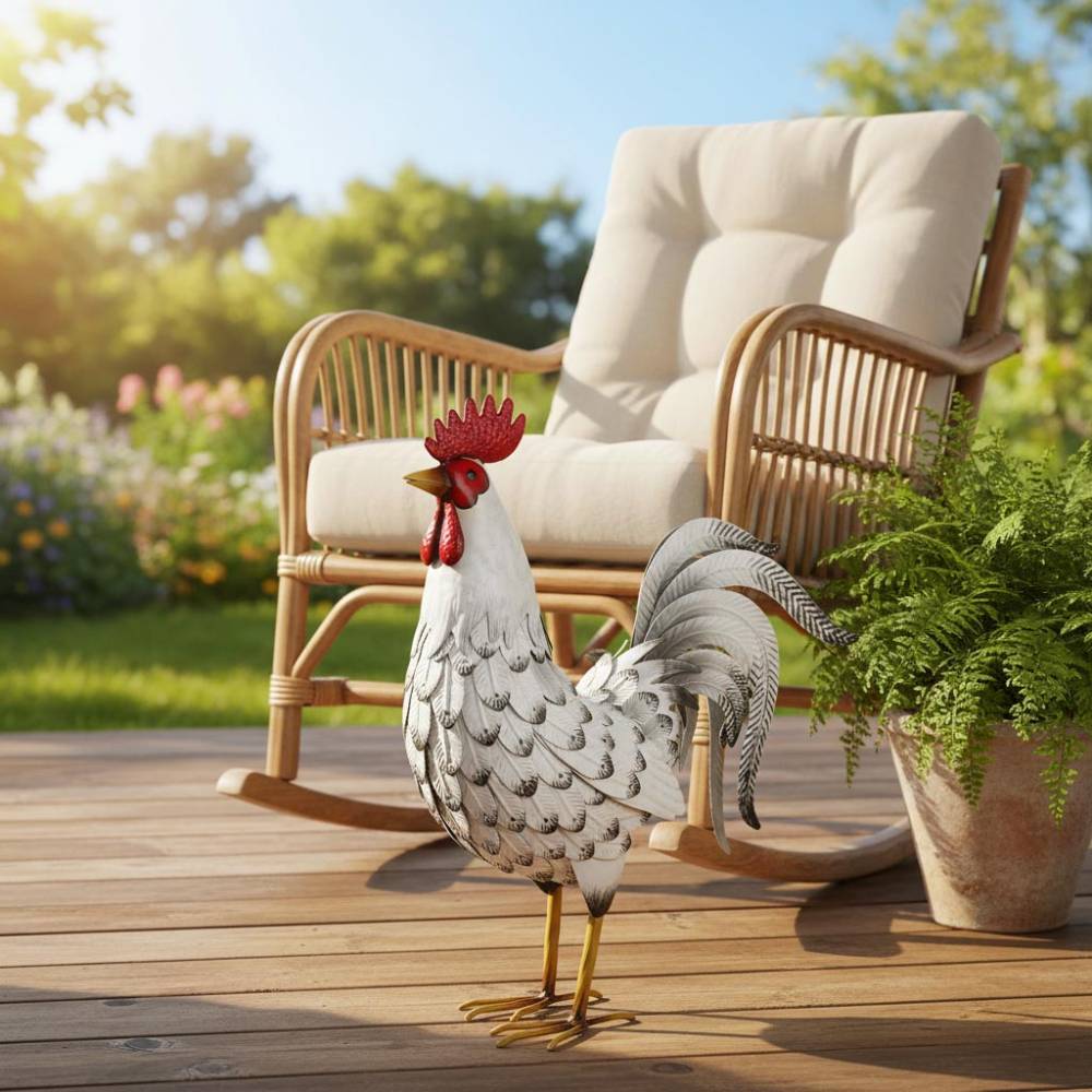 Jardindeco - Coq décorarif en métal 53 cm - Imagen 2