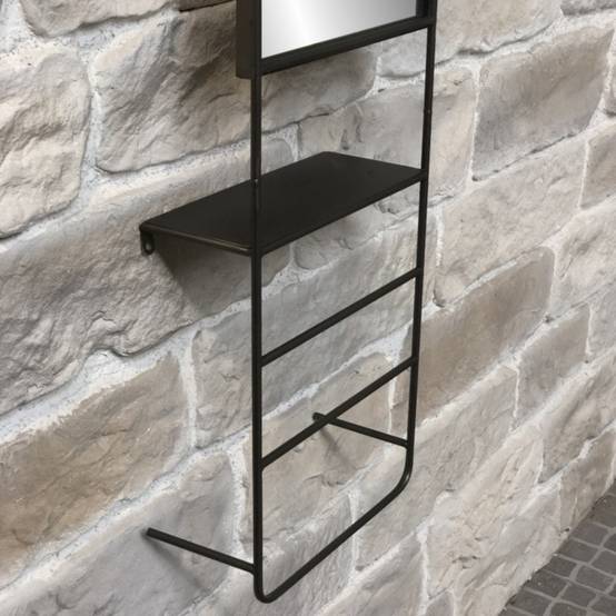 ~ Miroir porte-serviettes en métal gris 35 x 15 x 100 cm Chemin de campagne - Imagen 4