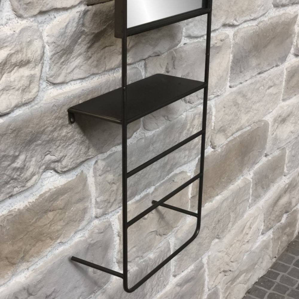 ~ Miroir porte-serviettes en métal gris 35 x 15 x 100 cm Chemin de campagne - Imagen 4