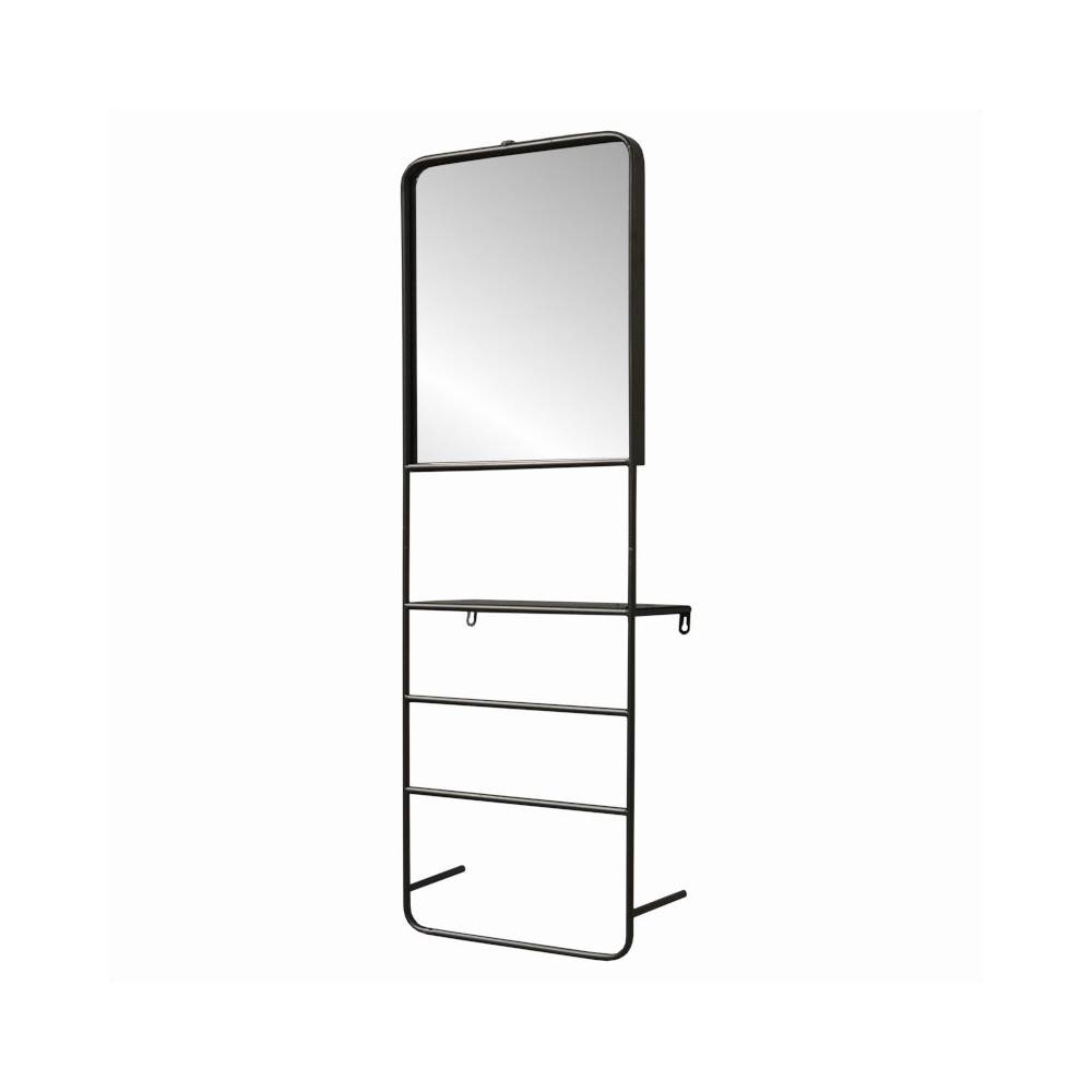 ~ Miroir porte-serviettes en métal gris 35 x 15 x 100 cm Chemin de campagne - Imagen 1