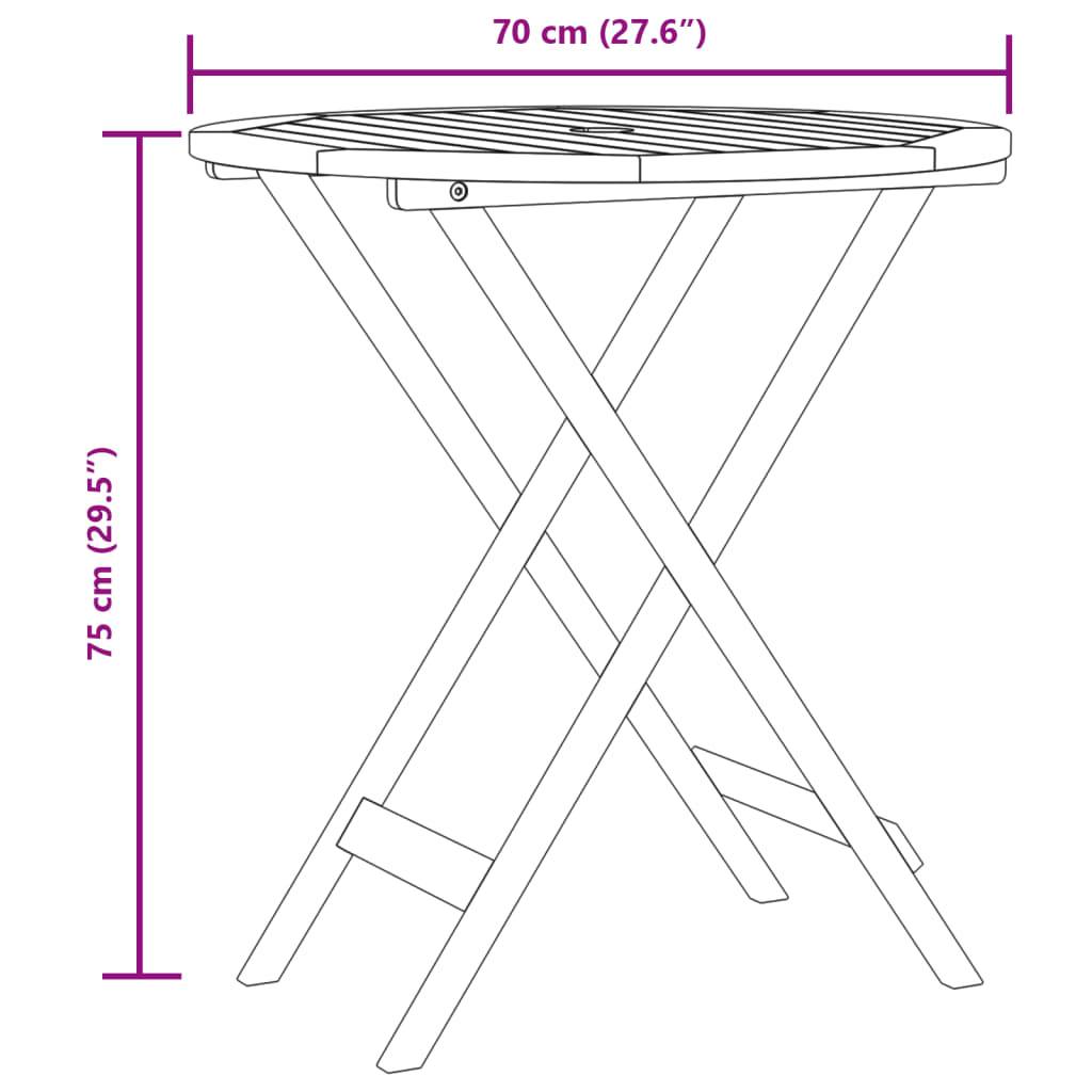 Salon de Jardin 2 Personnes Pliable Résine Tressée et Bois d'Acacia pour Terrasse Noir Table Ø70cm – ComfortXL Outdoor Living - Image 5