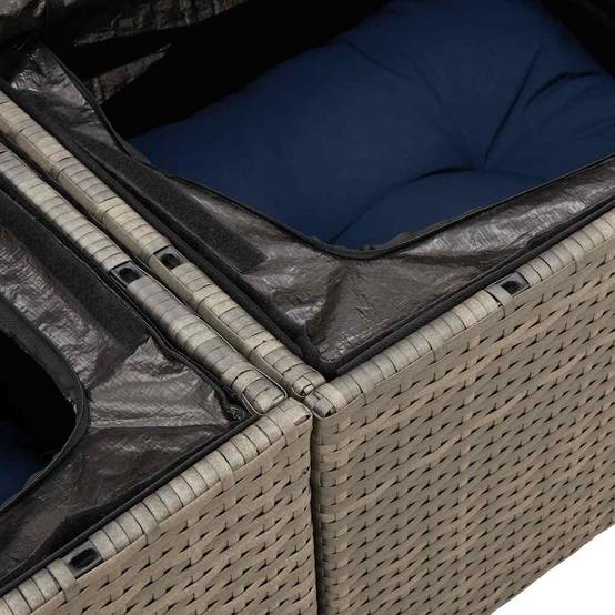 Salon de Jardin 8 Personnes Résine Tressée avec Rangement Modulable pour Extérieur Gris – ComfortXL Outdoor Living - Image 5