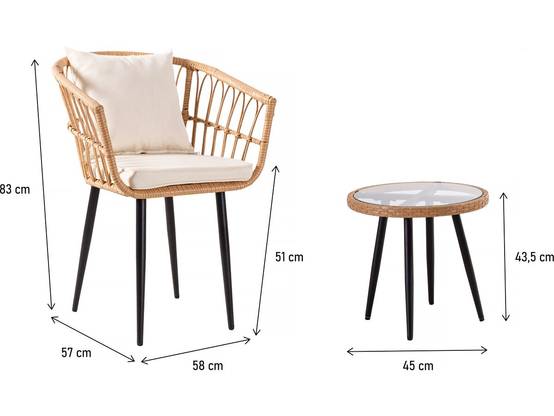 Salon De Jardin Rotin "vela" - 2 Places - Marron -habitat Et Jardin - Image 3