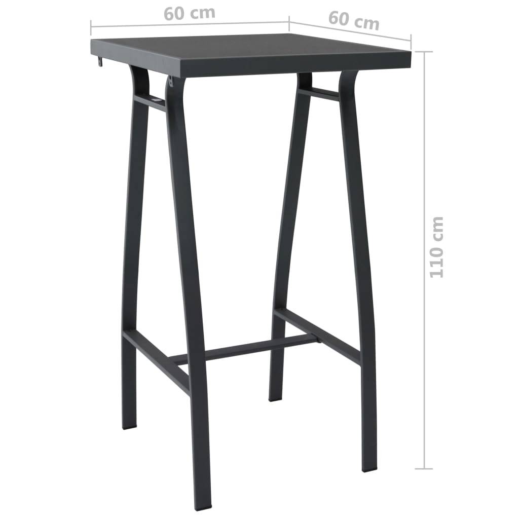 Helloshop26 - Ensemble de bar de jardin 5 pièces noir - Imagen 4