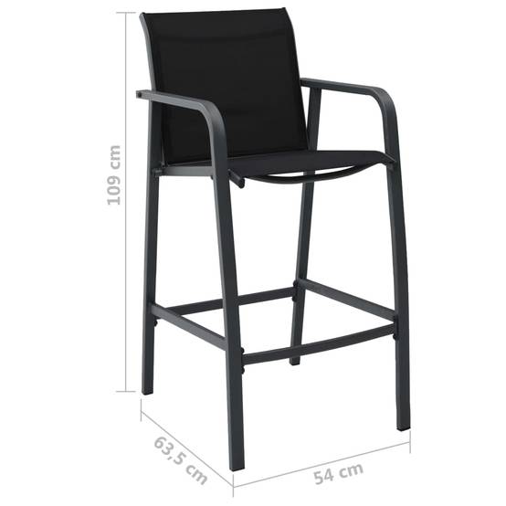 Helloshop26 - Ensemble de bar de jardin 5 pièces noir - Imagen 5