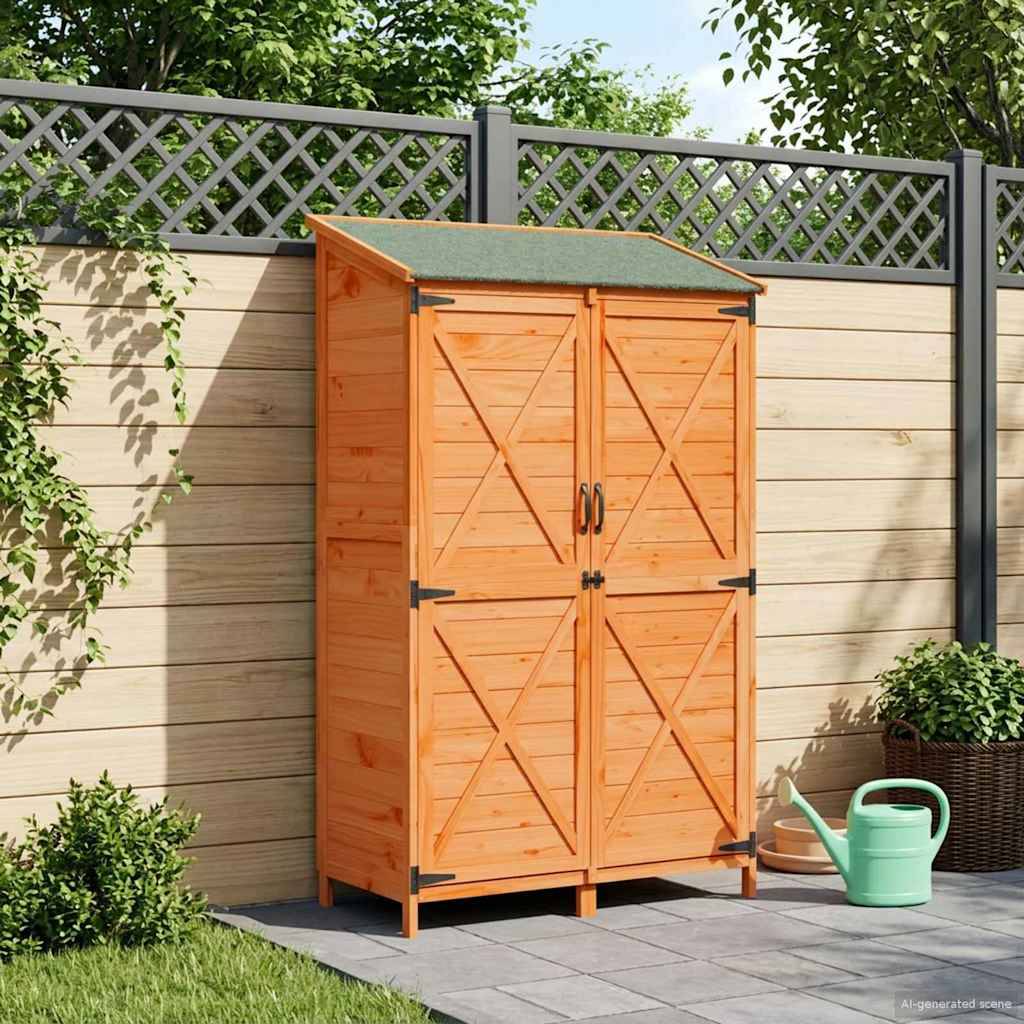 Vidaxl - Abri de jardin Marron 106 x 56 x 176,5 cm Bois de Sapin Massif 0.6m² vidaXL 42033483 - Image 1
