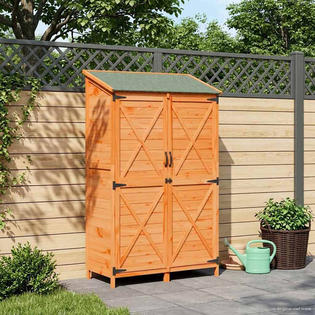 Vidaxl - Abri de jardin Marron 106 x 56 x 176,5 cm Bois de Sapin Massif 0.6m² vidaXL 42033483 - Image 4