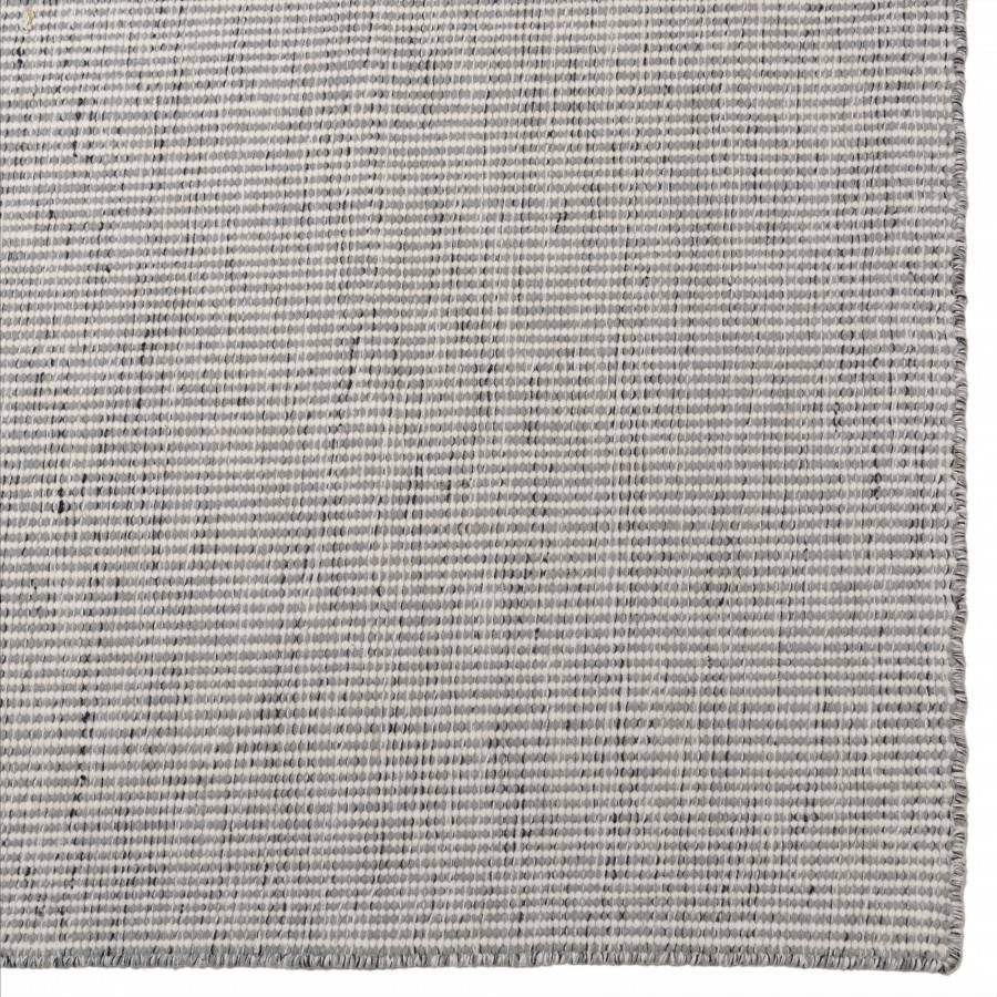 Macabane - QUENTIN - Tapis rect 160x230cm en laine tissée couleur blanc/gris chiné - Imagen 4