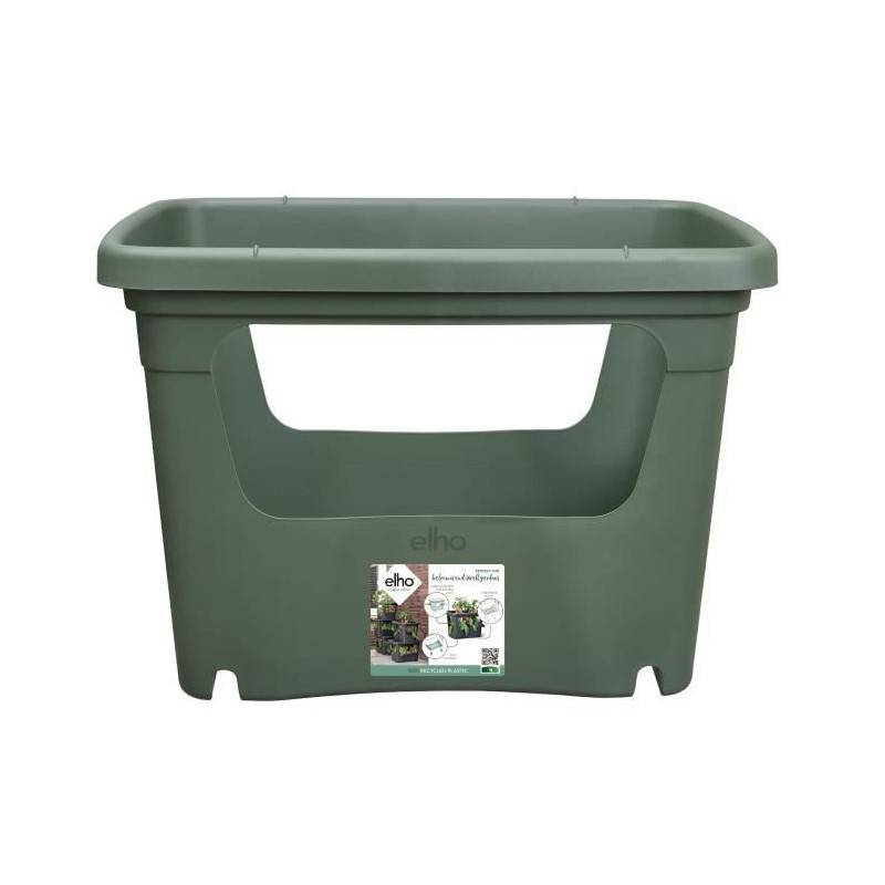 Elho - Elho - Pot De Fleurs -  Green Basics Stack + Grow Large - Leaf Green - Exterieur - L 35.1 X W 50.9 X H 35.7 Cm - Imagen 1