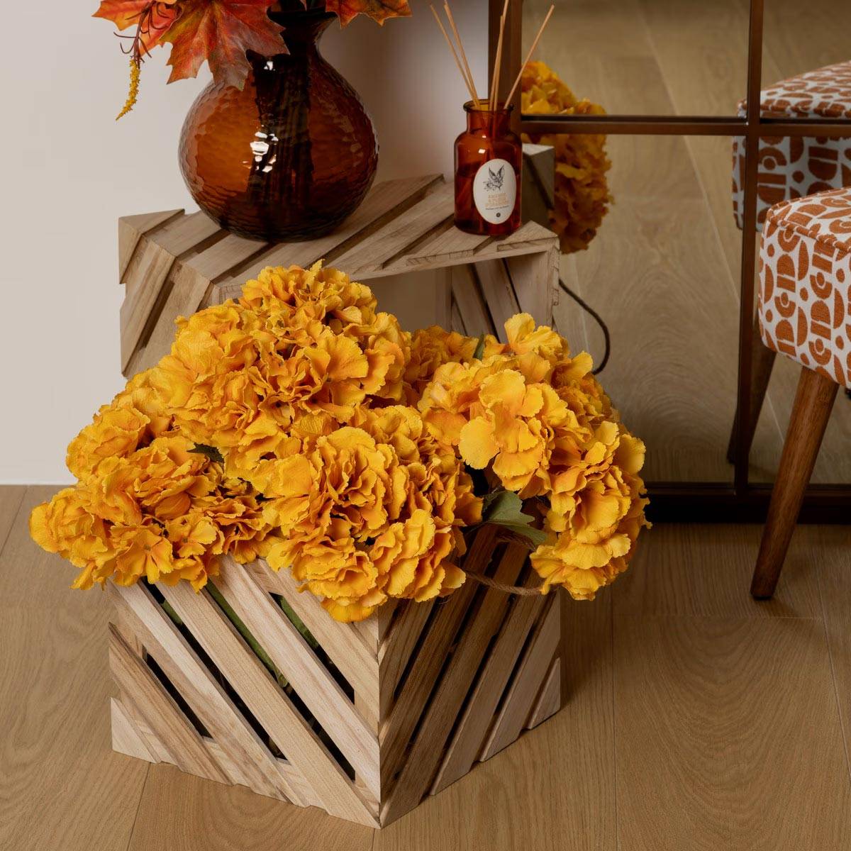 Fleur Artificielle "Hortensia" 83cm Ambre - Image 3