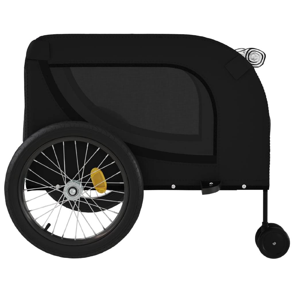 Remorque de vélo pour animaux fer et tissu noir 134 x 68 x 74 cm - PANGIVO - Image 6