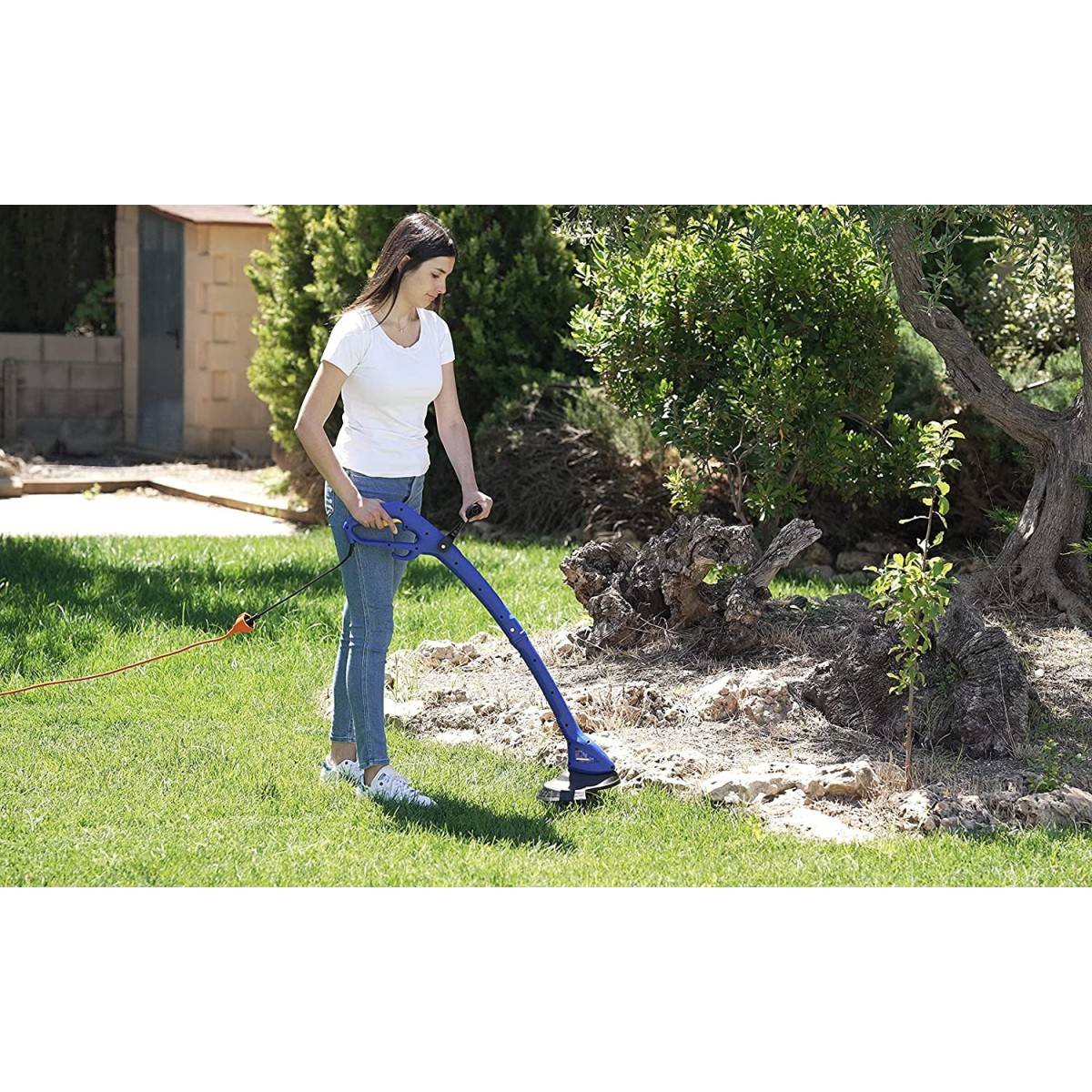 Coupe bordures 350W Coupe Ø25 cm + Bobine de fil 6 m Ø 1.2 mm Tête orientable à 180° GOODYEAR - Imagen 5