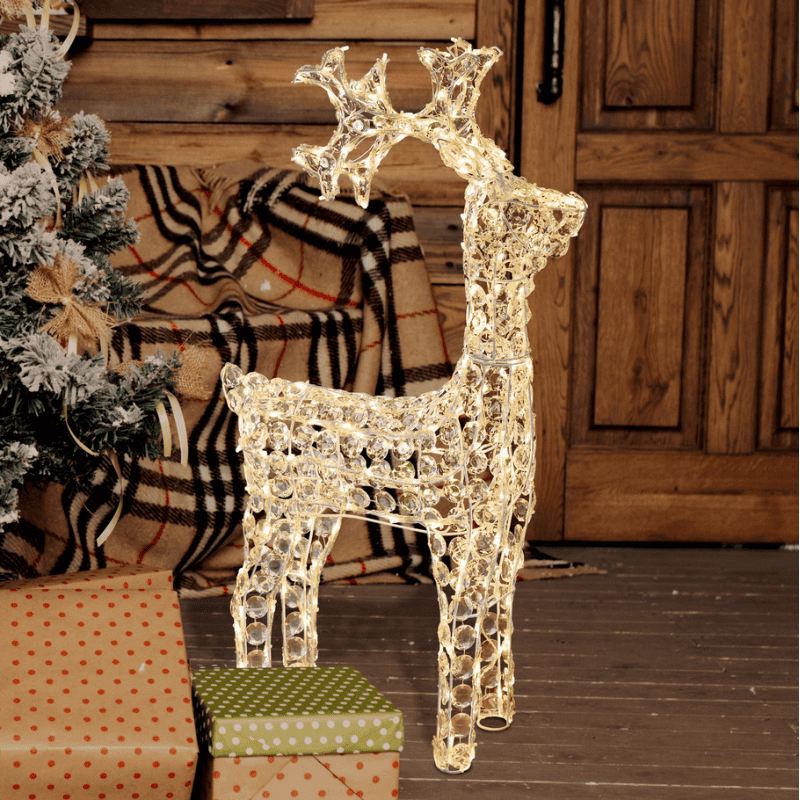 Lotti - Renne lumineux cristaux acrylique H90CM 200 LED blanc chaud fixe 24V extérieur professionnel Lotti - Imagen 4
