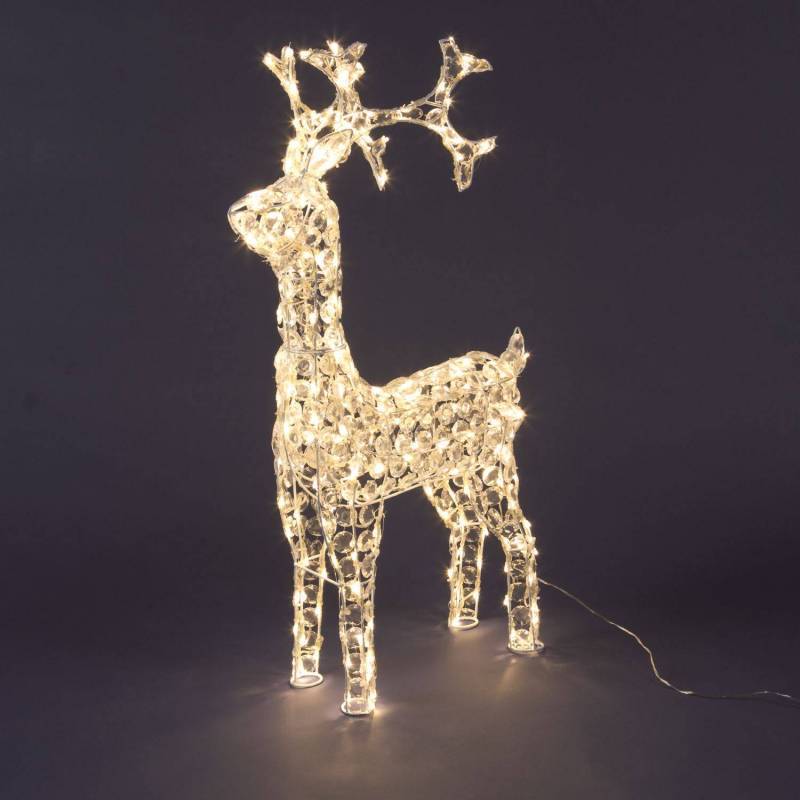 Lotti - Renne lumineux cristaux acrylique H90CM 200 LED blanc chaud fixe 24V extérieur professionnel Lotti - Imagen 1