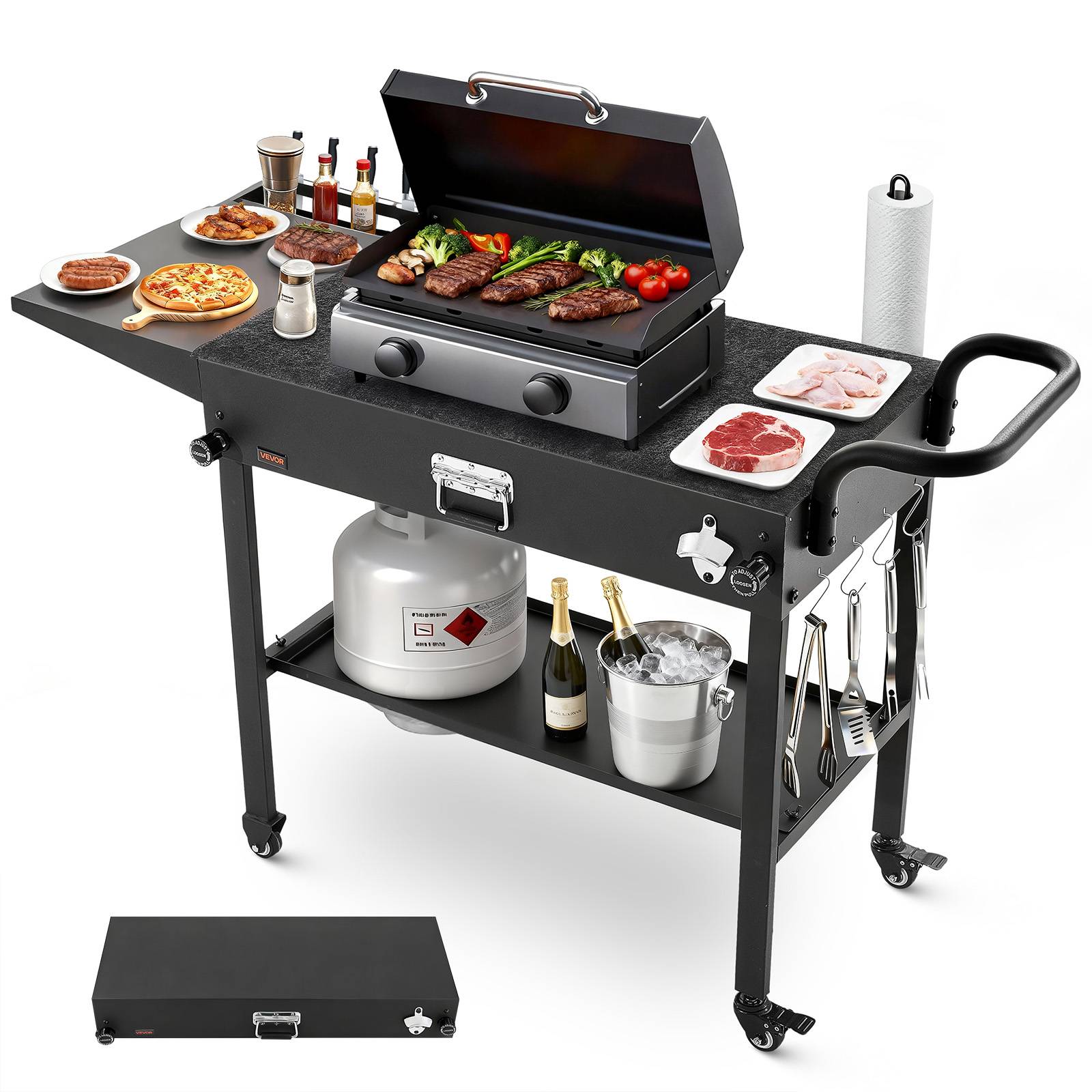 Vevor - VEVOR Desserte de Jardin Chariot de Barbecue pour Plancha Pliable 78,7x43,2 cm - Image 1