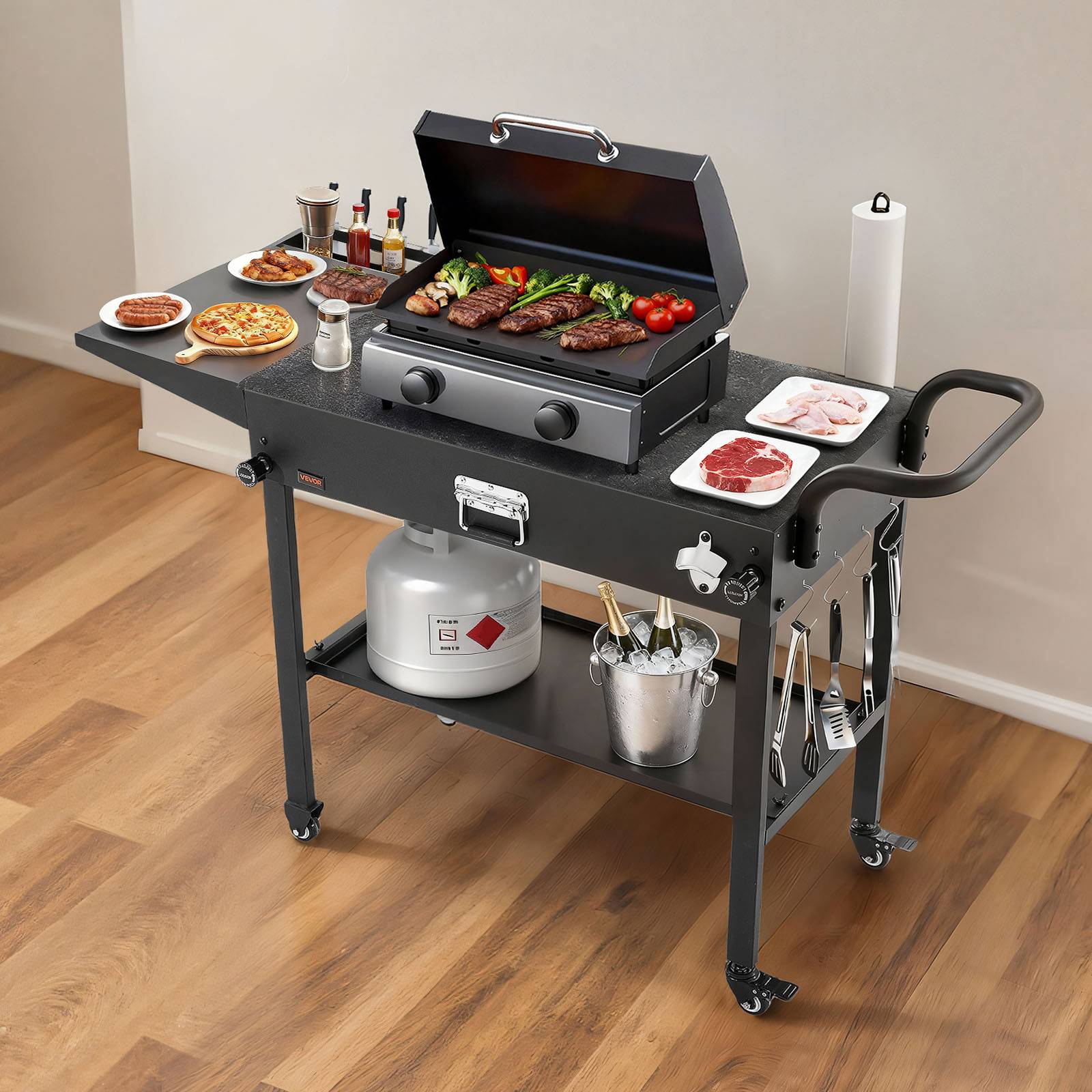 Vevor - VEVOR Desserte de Jardin Chariot de Barbecue pour Plancha Pliable 78,7x43,2 cm - Image 8