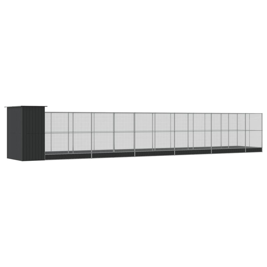 Volière Géante Extension Acier Galvanisé Argent 1244x203x216cm - ComfortXL Outdoor Living - Image 5