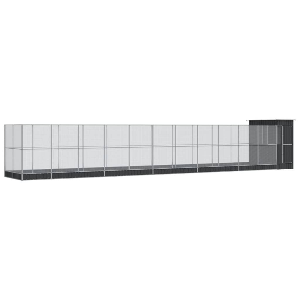 Volière Géante Extension Acier Galvanisé Argent 1244x203x216cm - ComfortXL Outdoor Living - Image 2