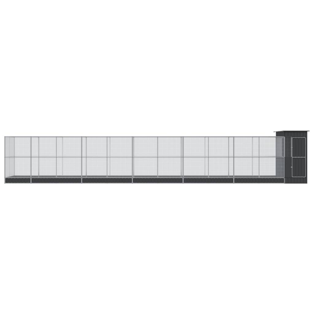 Volière Géante Extension Acier Galvanisé Argent 1244x203x216cm - ComfortXL Outdoor Living - Image 3