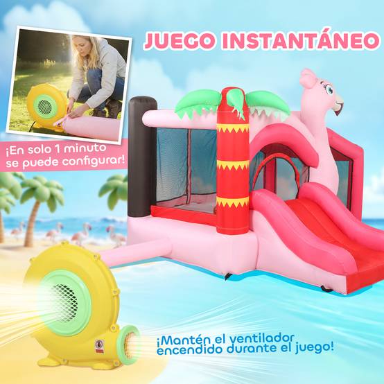 Château gonflable souffleur toboggan trampoline piscine à balles panier basket 255 × 230 × 196 cm jeu enfant - Image 8