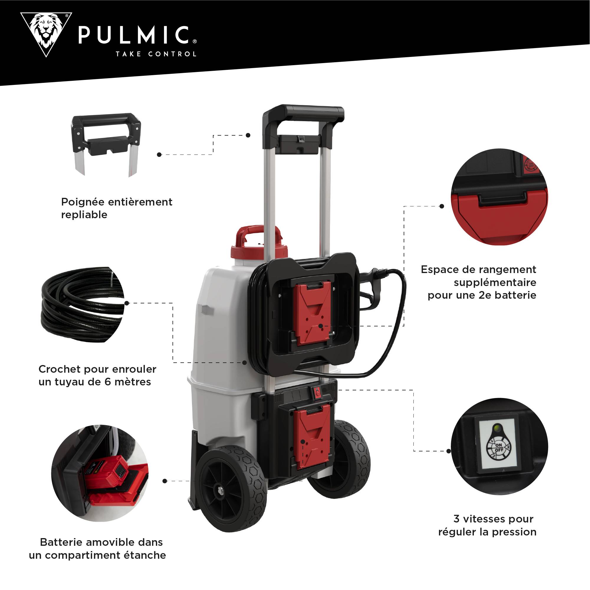 Pulvérisateur Électrique Spécial Toiture, Démoussage, Nettoyage et Applications en Hauteur. Projette 10m. 35L, 7 Bar, Autonomie 6h, Tuyau 6m. - Image 3