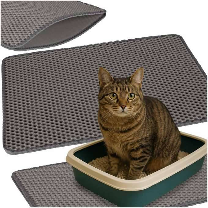 Litière pour chat tapis imperméable double couche 40x60cm - Image 1
