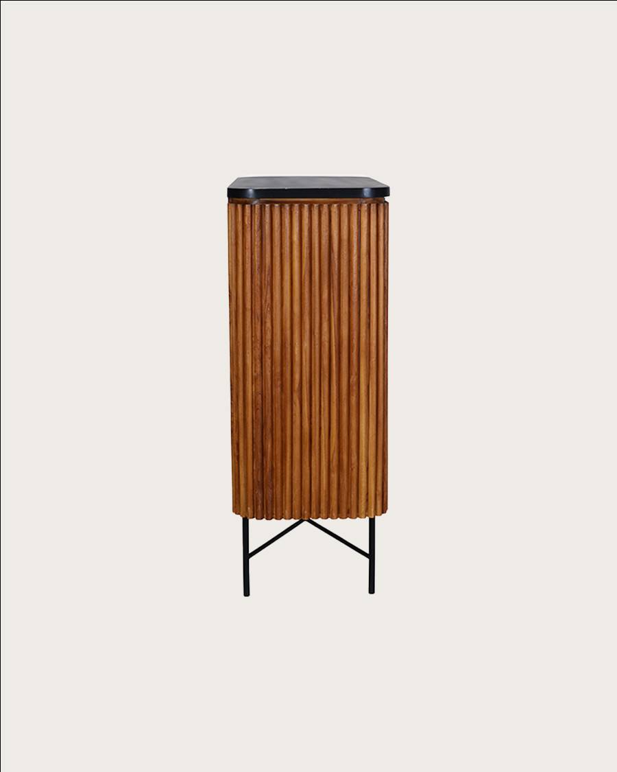 Opéra - Buffet 2 portes en teck recyclé - UNIQKA - Imagen 9