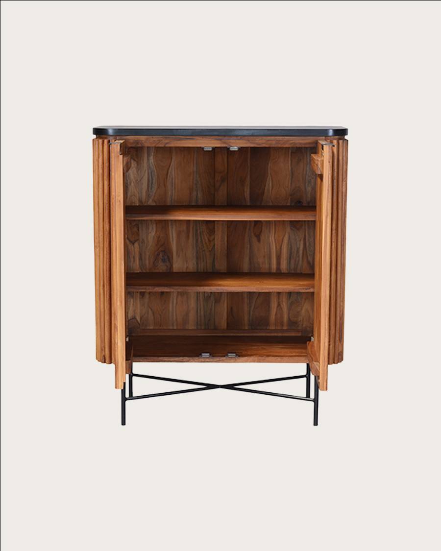 Opéra - Buffet 2 portes en teck recyclé - UNIQKA - Imagen 10