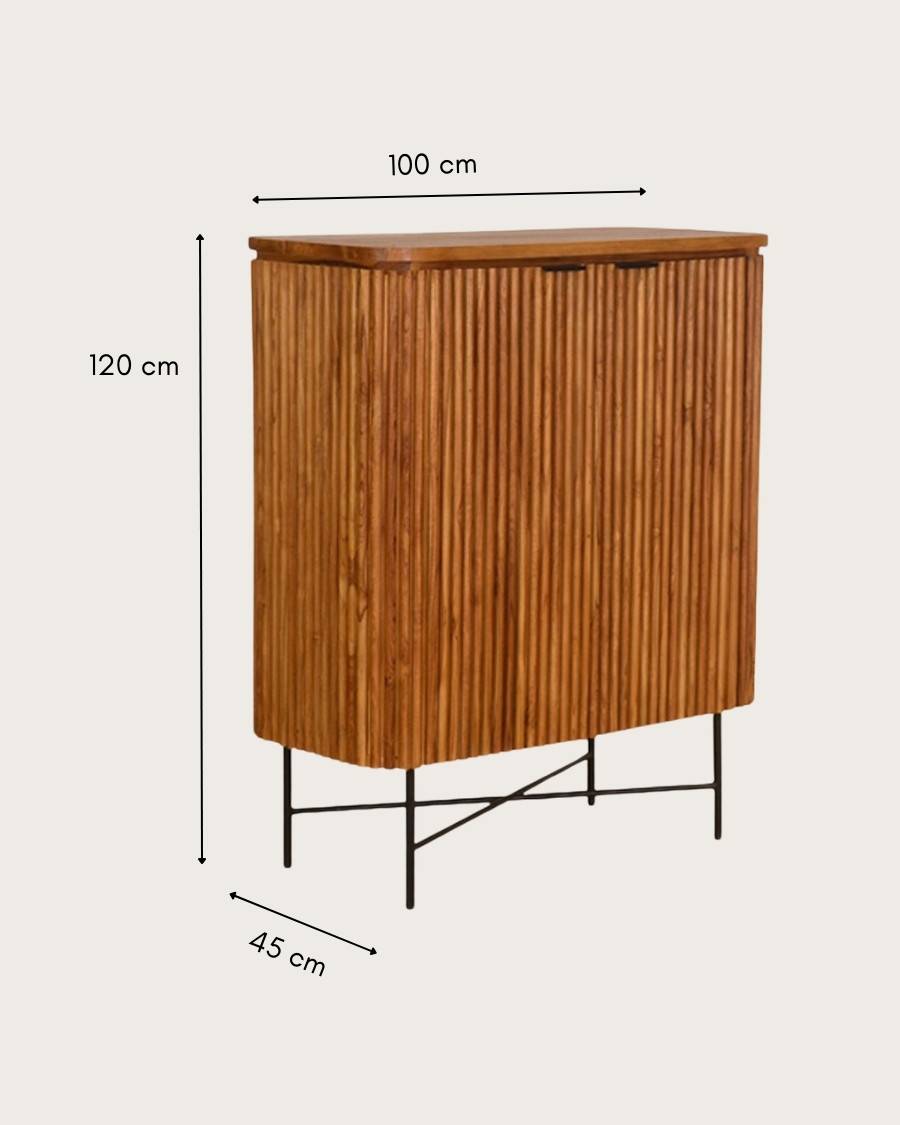 Opéra - Buffet 2 portes en teck recyclé - UNIQKA - Imagen 7